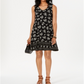 Style & Co Women's Floral Print Crisscross Dress Black Size -Petite XL