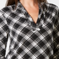 Charter Club Women's New Plaiditude Plaid Top  Black Size Large