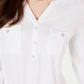 Style & Co Women's Roll Tab Popover Top White Size Petite XL