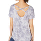 Ideology Women’s Tie Dyed Strappy Back High Low Hem T-Shirt Purple Size S