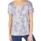 Ideology Women’s Tie Dyed Strappy Back High Low Hem T-Shirt Purple Size S