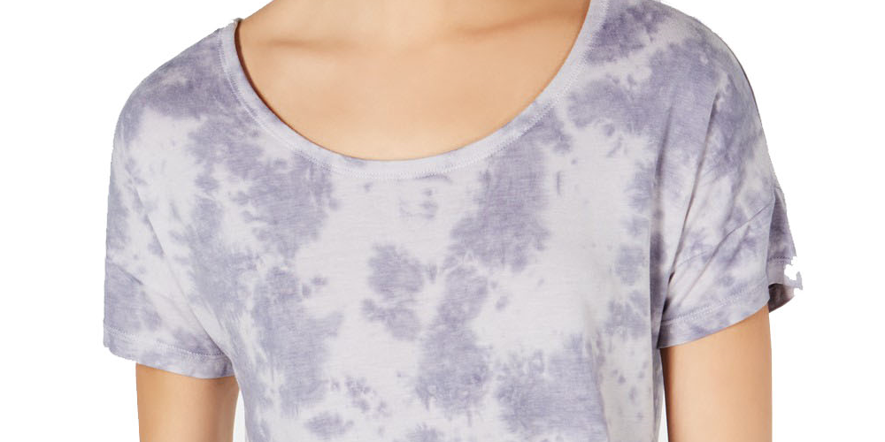 Ideology Women’s Tie Dyed Strappy Back High Low Hem T-Shirt Purple Size S