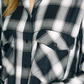 Sanctuary Women's New Generation Plaid Boyfriend Blouse Black Size L