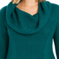 Style & Co Women's Mixed-Stitch Cowlneck Tunic  Green Size XS