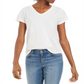 Style & Co Women's Burnout V Neck T-Shirt White Size X-Small