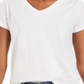 Style & Co Women's Burnout V Neck T-Shirt White Size X-Small