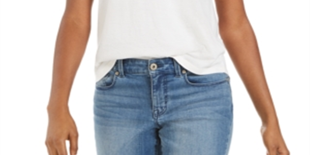 Style & Co Women's Burnout V Neck T-Shirt White Size X-Small