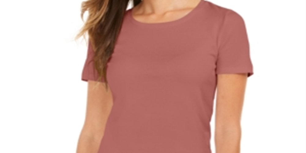 Style & Co Women's  Scoop-Neck T-Shirt  Orange Size XL