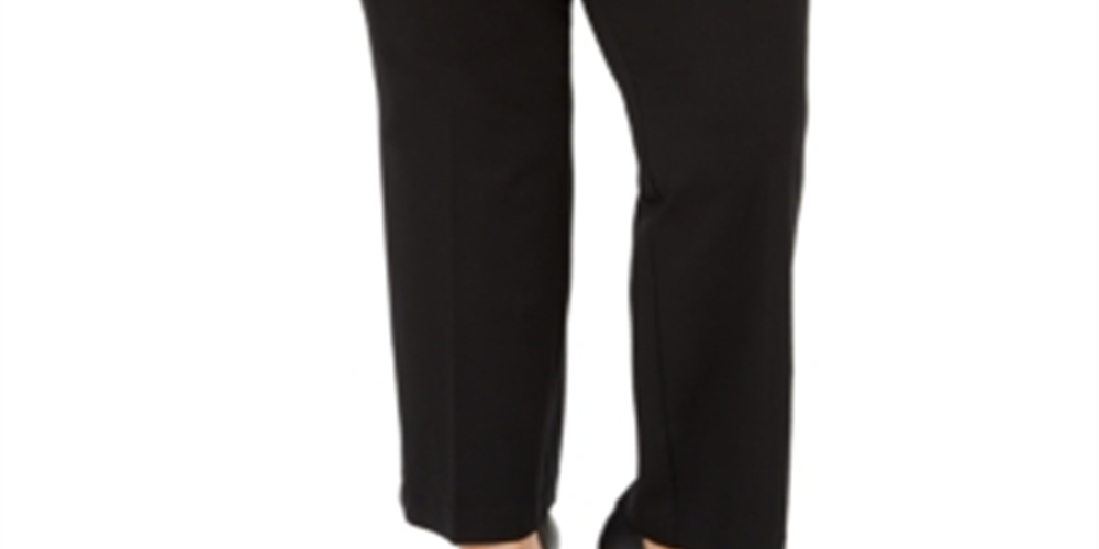 Kasper Women's Plus Size Pull-on Compression-Waist Pants Black Size 14w