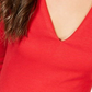INC Women's Solid 3/4 Sleeve V Neck T-Shirt Top  Red Size  Petite L