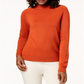 Karen Scott Women's Zip-Back Mock-Neck Sweater  Red Size 2XL