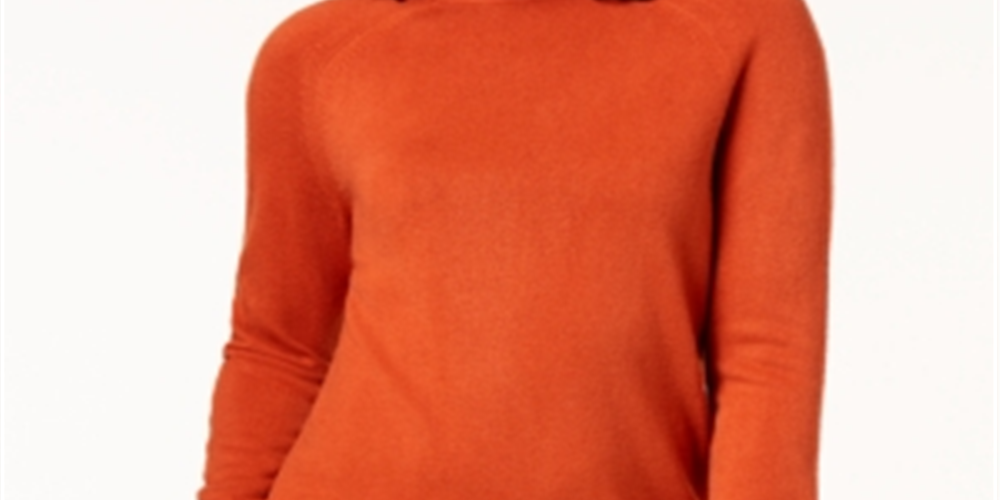 Karen Scott Women's Zip-Back Mock-Neck Sweater  Red Size 2XL