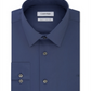 Calvin Klein Men's Classic Regular Fit Stretch Flex Collar Solid Dress Shirt Blue Size 17x36-37