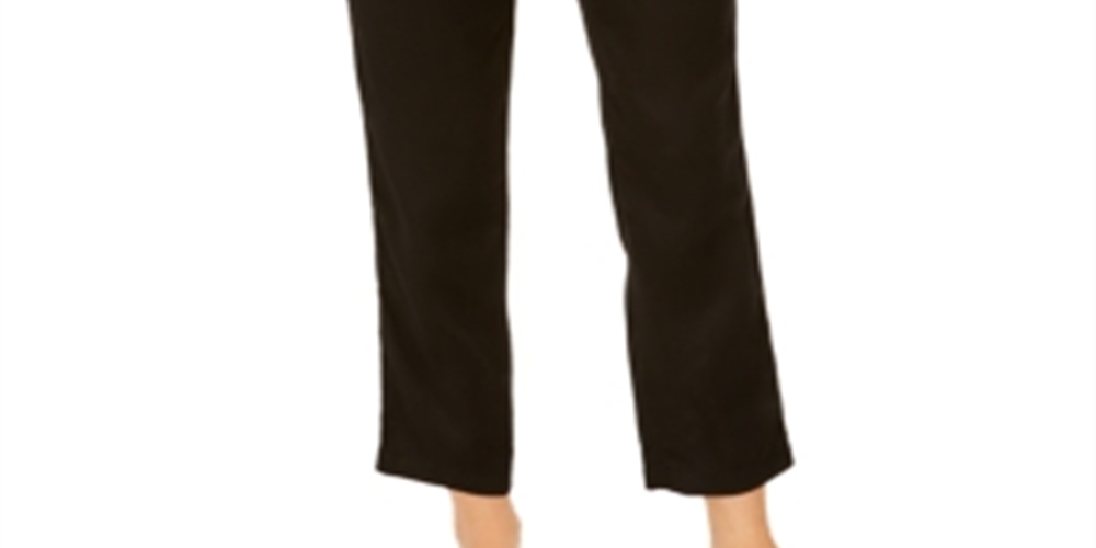 Style & Co Women's Tie Belted Utility Pants Black Size S