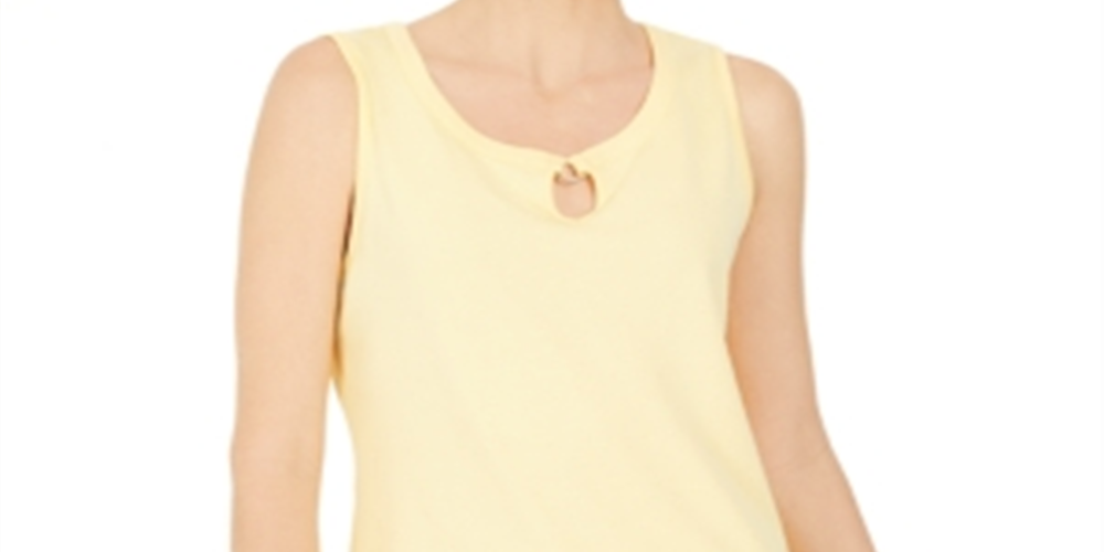 Karen Scott Women's Keyhole Hardware Tank Yellow Size Small