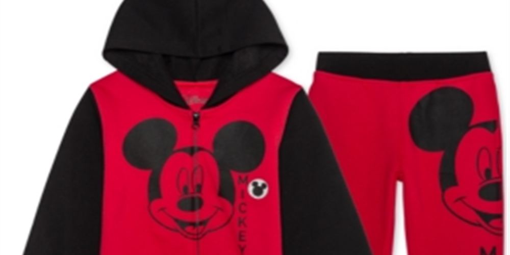 Disney Little Boy's Mickey Mouse 2 Pc  Hoodie & Joggers Set Red Size 7