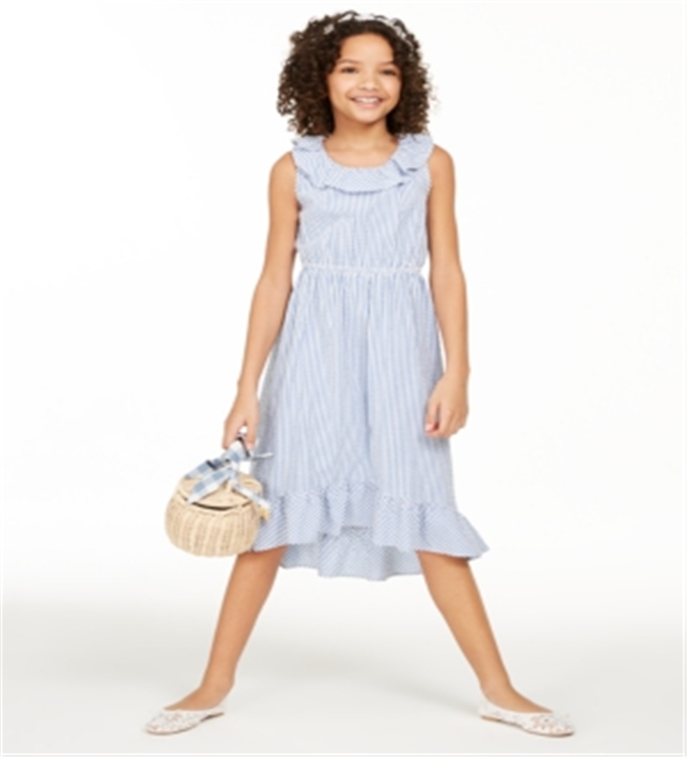 Charter Club Big Girls Mommy & Me Seersucker Dress  Blue Size Medium