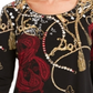 JM Collection Women's Printed Beaded Tunic  Black Size XS