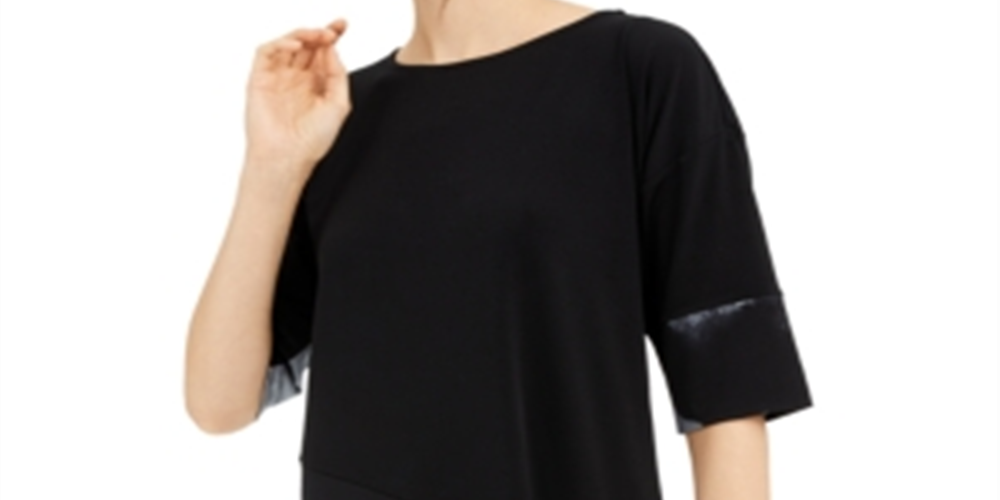Alfani Women's Asymmetrical Top Black Size XX-Large