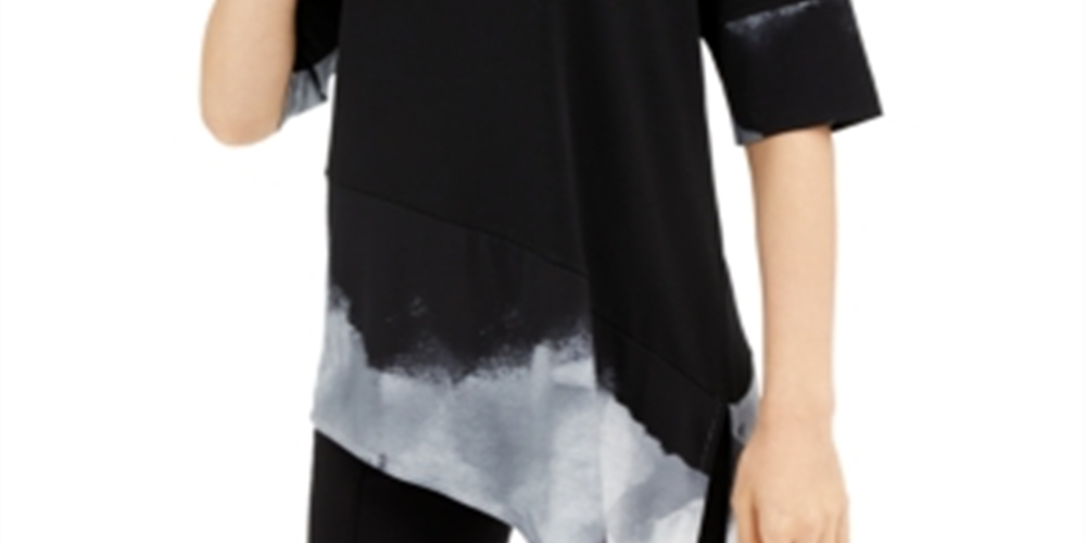 Alfani Women's Asymmetrical Top Black Size XX-Large
