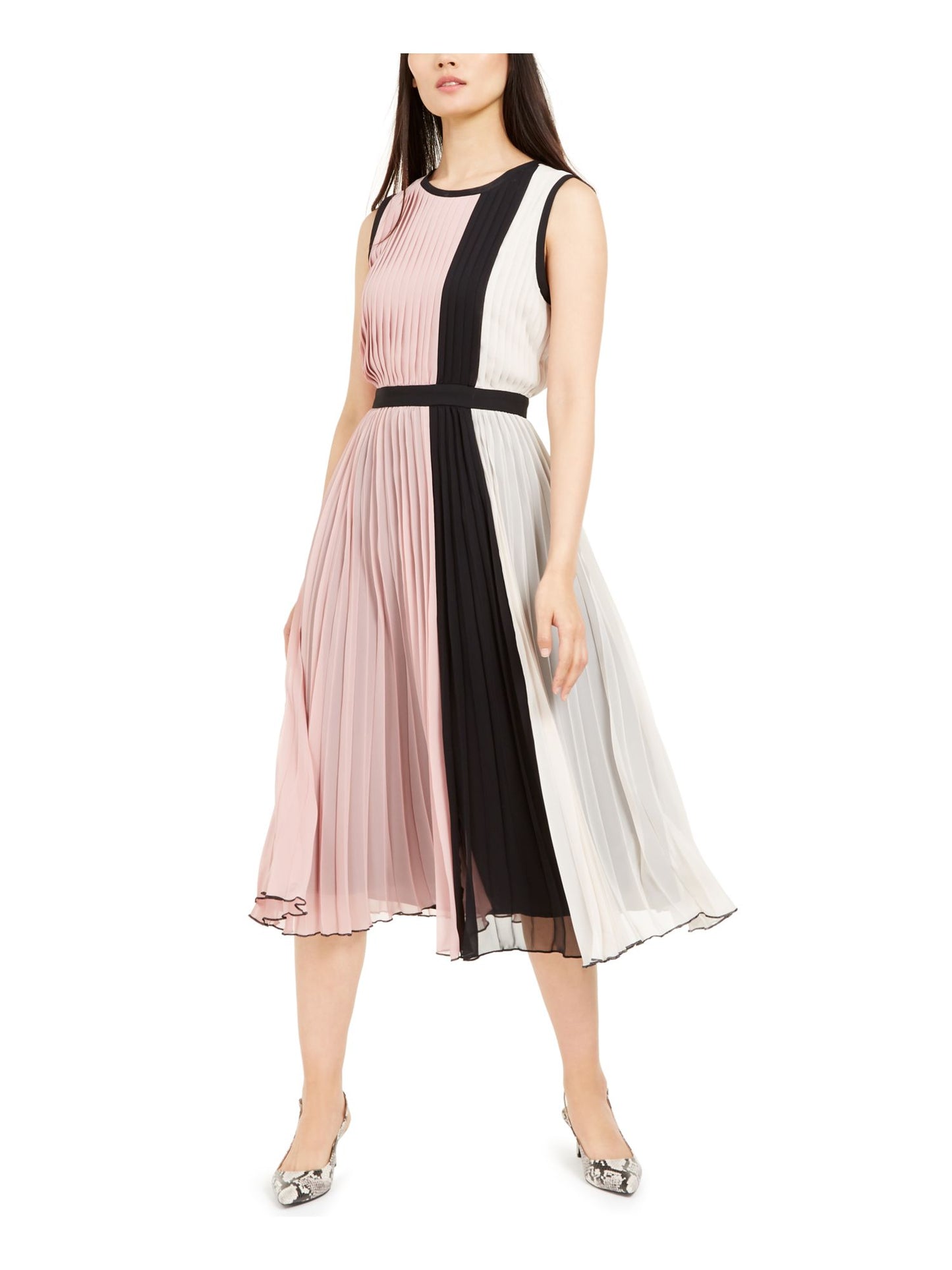 ALFANI Women's Sleeveless Full-Length Dress Pink Size 8