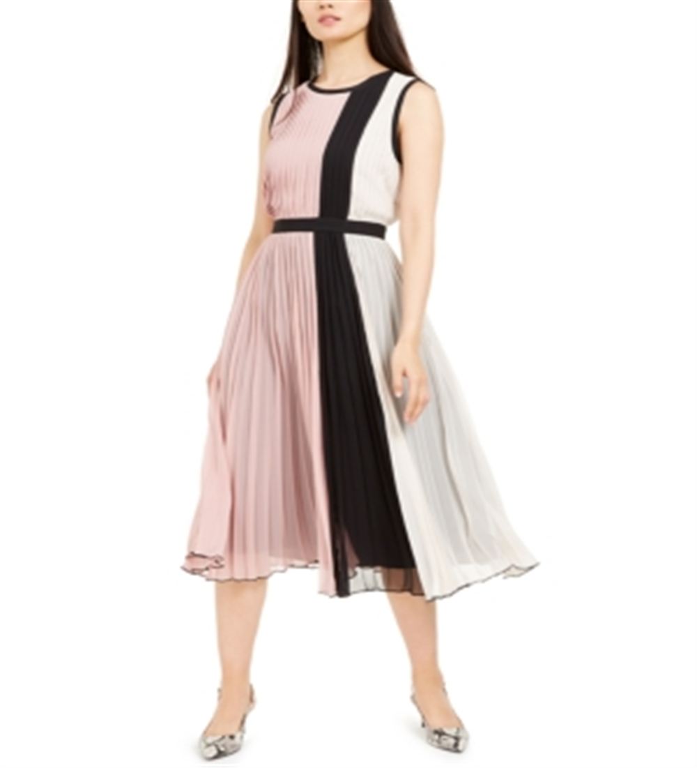 ALFANI Women's Sleeveless Full-Length Dress Pink Size 8