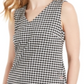 Charter Club Women's Gingham Print Button Side Top Black Size X-Small