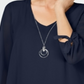 JM Collection Women's Chiffon Tie Cuff Top Blue Size Petite