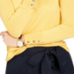 Charter Club Women's Button Cuff Merino Wool Sweater Yellow Size Petite L