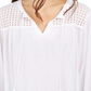 Charter Club Women's Tassel Tie Eyelet Linen Top White Size XX-Large