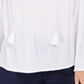 Charter Club Women's Tassel Tie Eyelet Linen Top White Size XX-Large