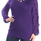 Alfani Keyhole Ruffle-Sleeve Sweater Black, Size 10