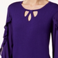Alfani Keyhole Ruffle-Sleeve Sweater Black, Size 10