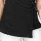Alfani Women's Asymmetrical Wrap Top Black Size Petite L