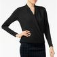 Alfani Women's Surplice Top Deep Black Size Medium
