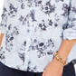 Charter Club Women's  Printed Button-Down Cotton Blouse  Blue Size XS