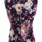 Calvin Klein Women's Plus Printed Pleat-Neck Top Aubergine MultiSize 3X