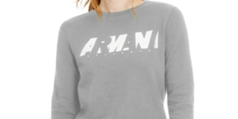 A|X Armani Exchange Women's Cotton Logo Graphic Sweatshirt Gray Size XS