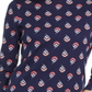 Charter Club Women's Floral Print Pima Cotton Top Navy Size Large