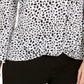 Jm Collection Women's Printed Chain-Keyhole Blouson Top White Size M