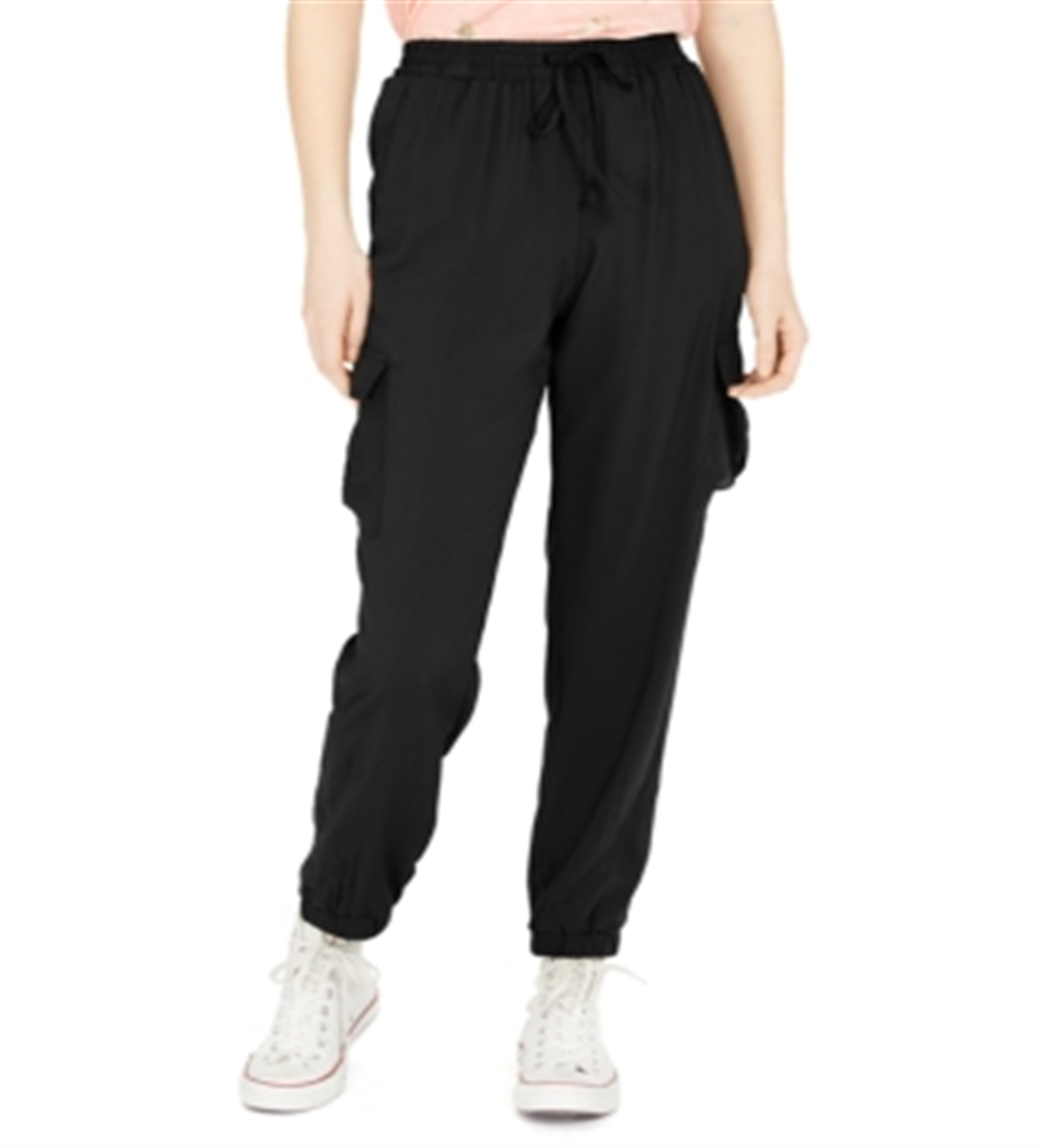 Hippie Rose Junior's Pull on Cargo Pants Black Size Small