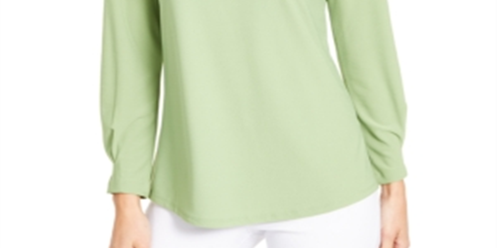 Alfani Women's Neckline Cutout Ring Hardware Top Green Size X-Large