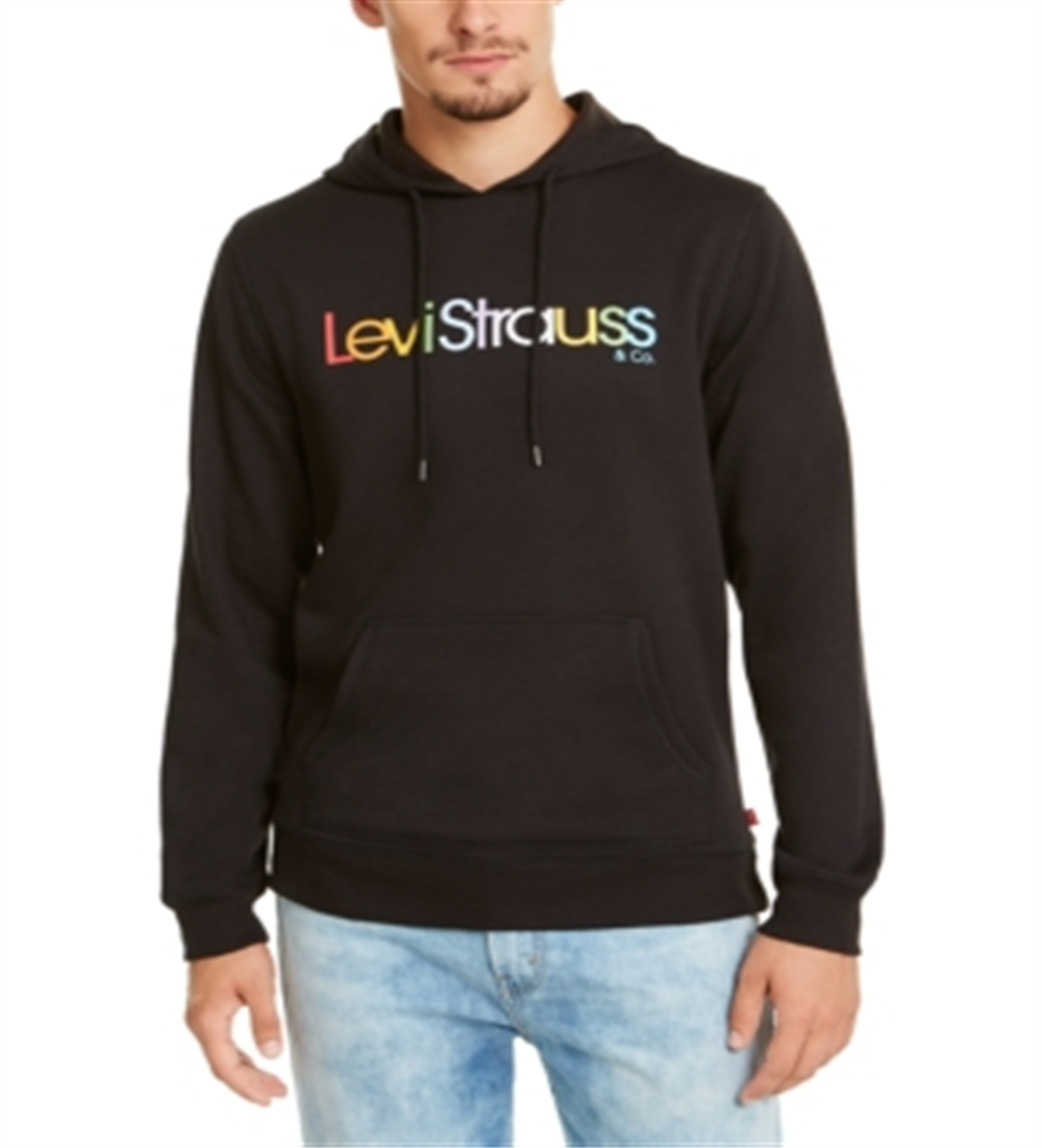 Levi's Men's Burndlen Fleece Logo Hoodie Black Size X-Large
