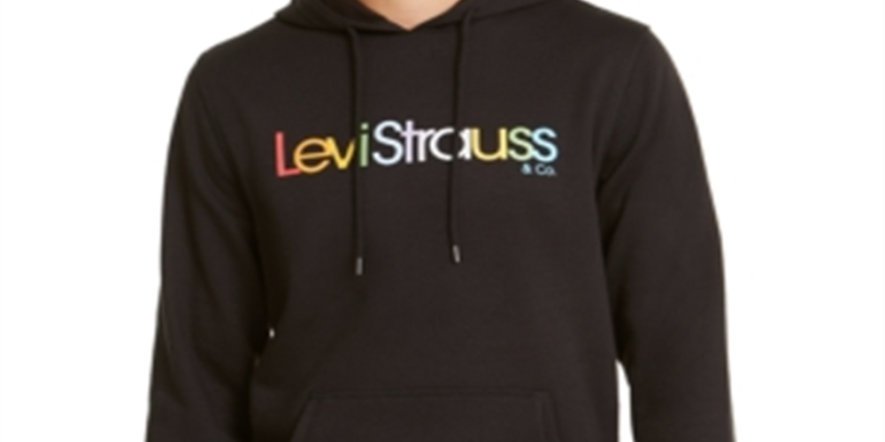 Levi's Men's Burndlen Fleece Logo Hoodie Black Size X-Large