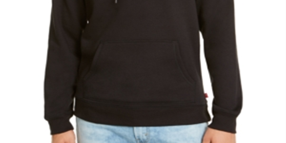 Levi's Men's Burndlen Fleece Logo Hoodie Black Size X-Large