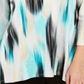 JM Collection Women's Petite Printed Grommet-Neck Top  Blue Size Petite M