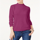 Karen Scott Women's Petite Mock-Neck Sweater - Raspberry Purple Size Petite M