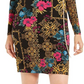 Thalia Sodi Women's Printed Surplice Sheath Dress Black Size X-Small
