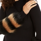 Alfani Women's Striped Faux Fur Cuff Sweater Black Size XX-Large
