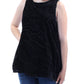 Alfani Women's  Velvet Sleeveless Jewel Neck Top Black Size 14